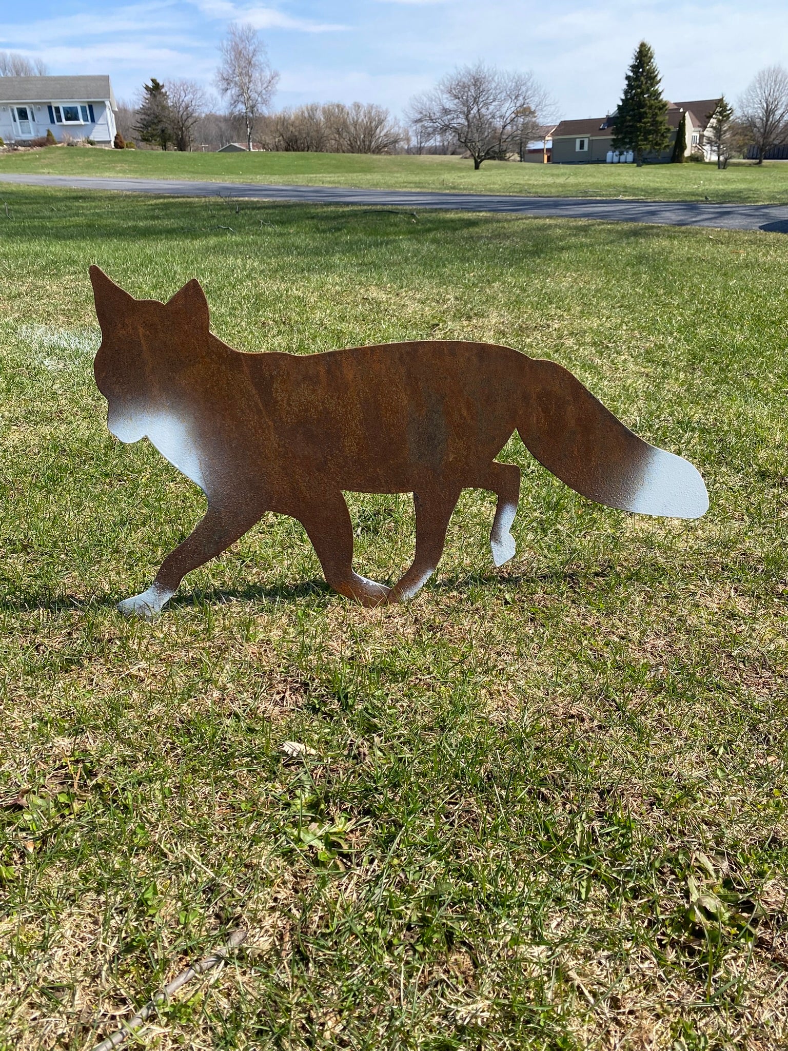 Steel Fox Garden Sculpture