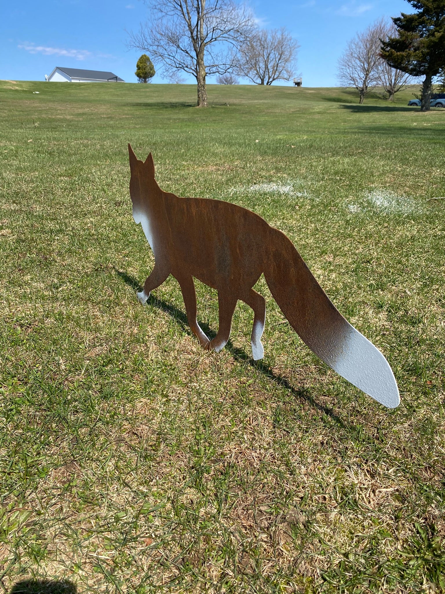 Steel Fox Garden Sculpture