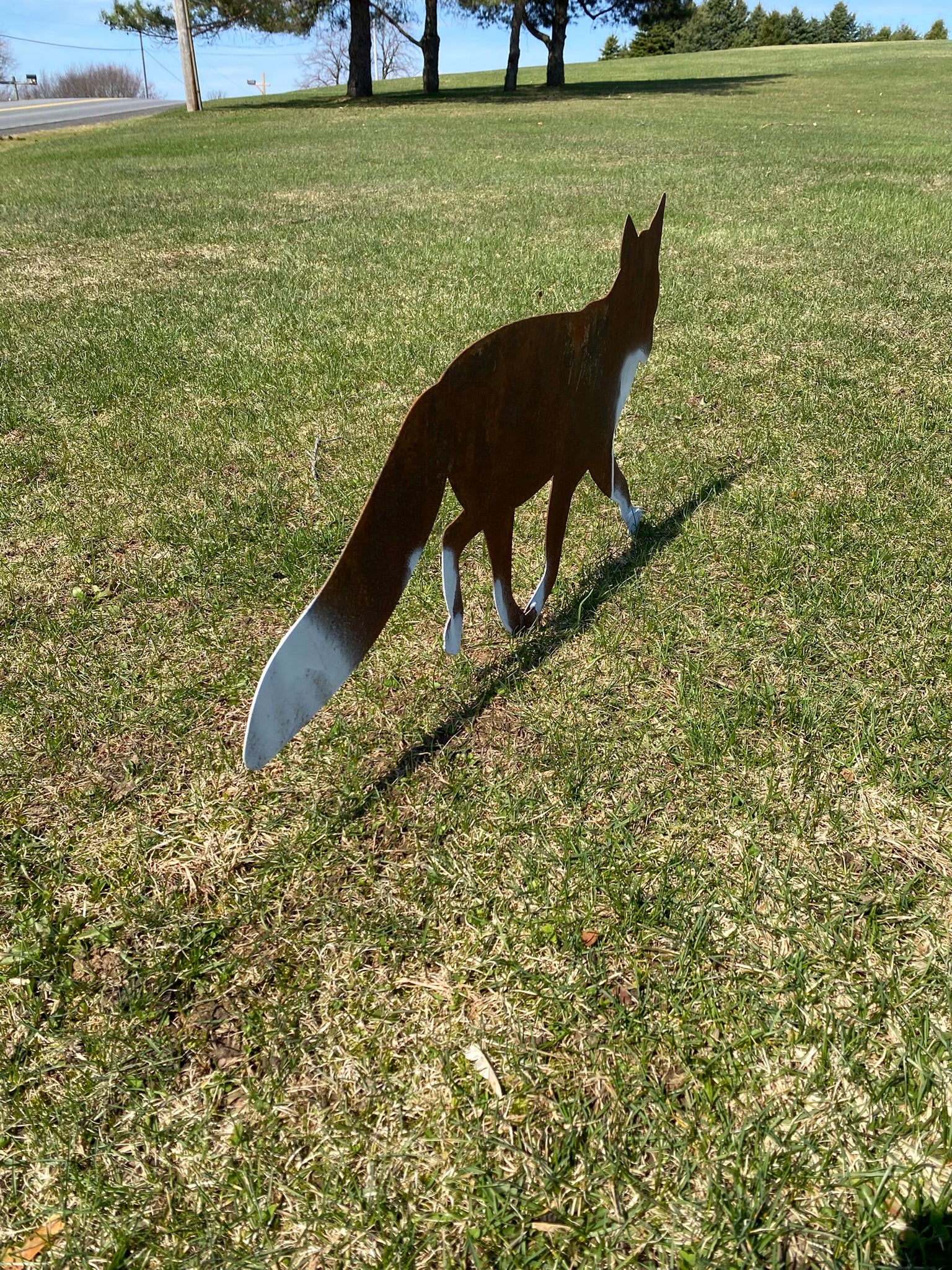 Steel Fox Garden Sculpture