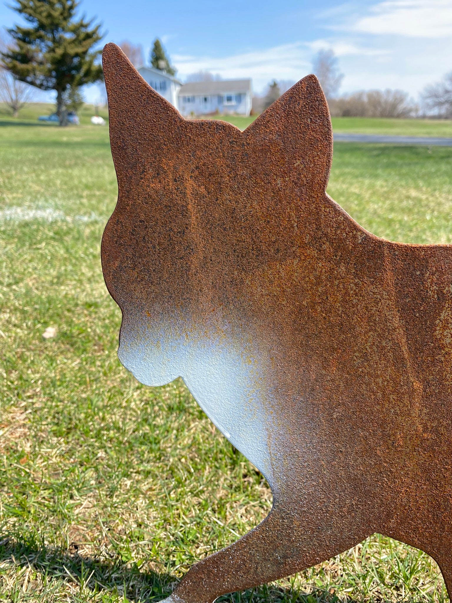 Steel Fox Garden Sculpture