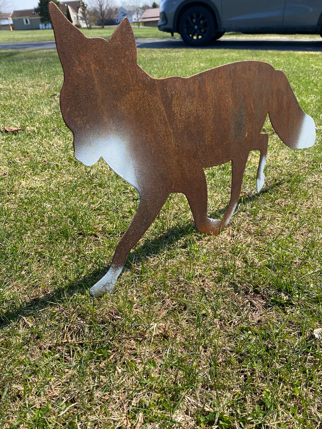Steel Fox Garden Sculpture