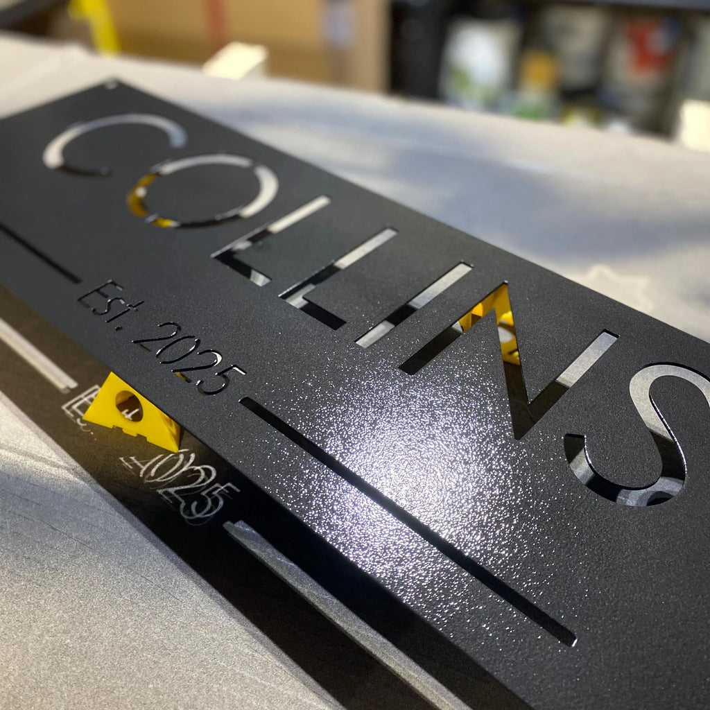 Personalized Metal Family Name and Year Sign