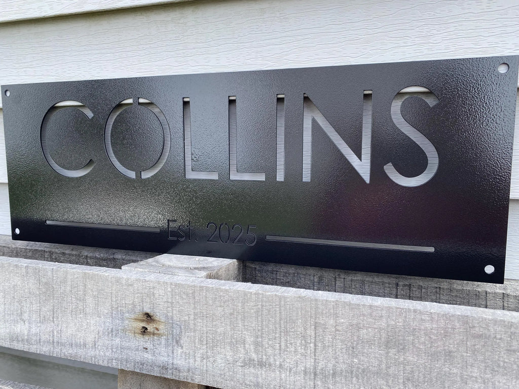 Personalized Metal Family Name and Year Sign