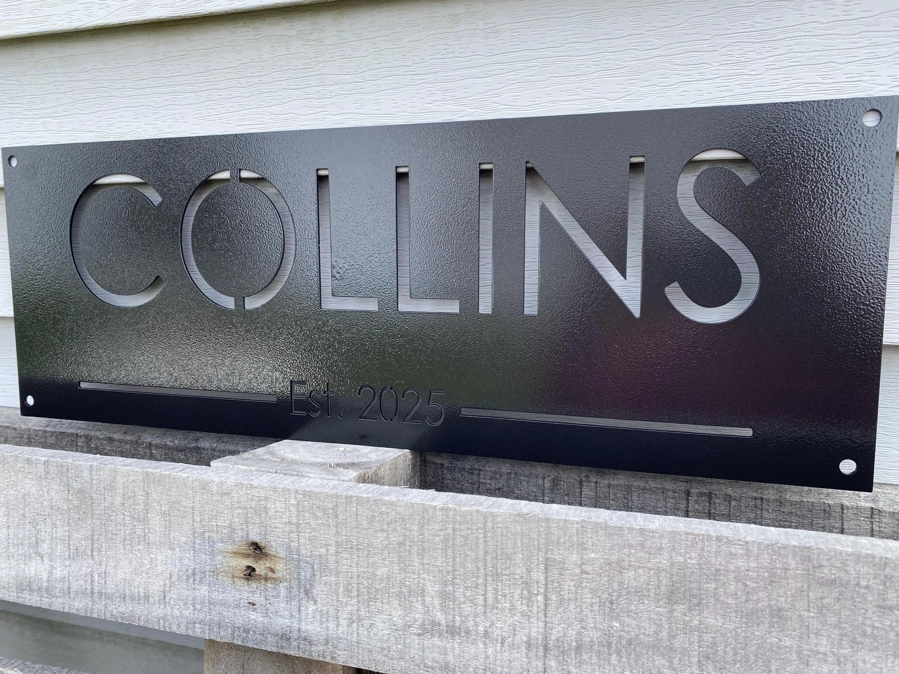 Personalized Metal Family Name and Year Sign