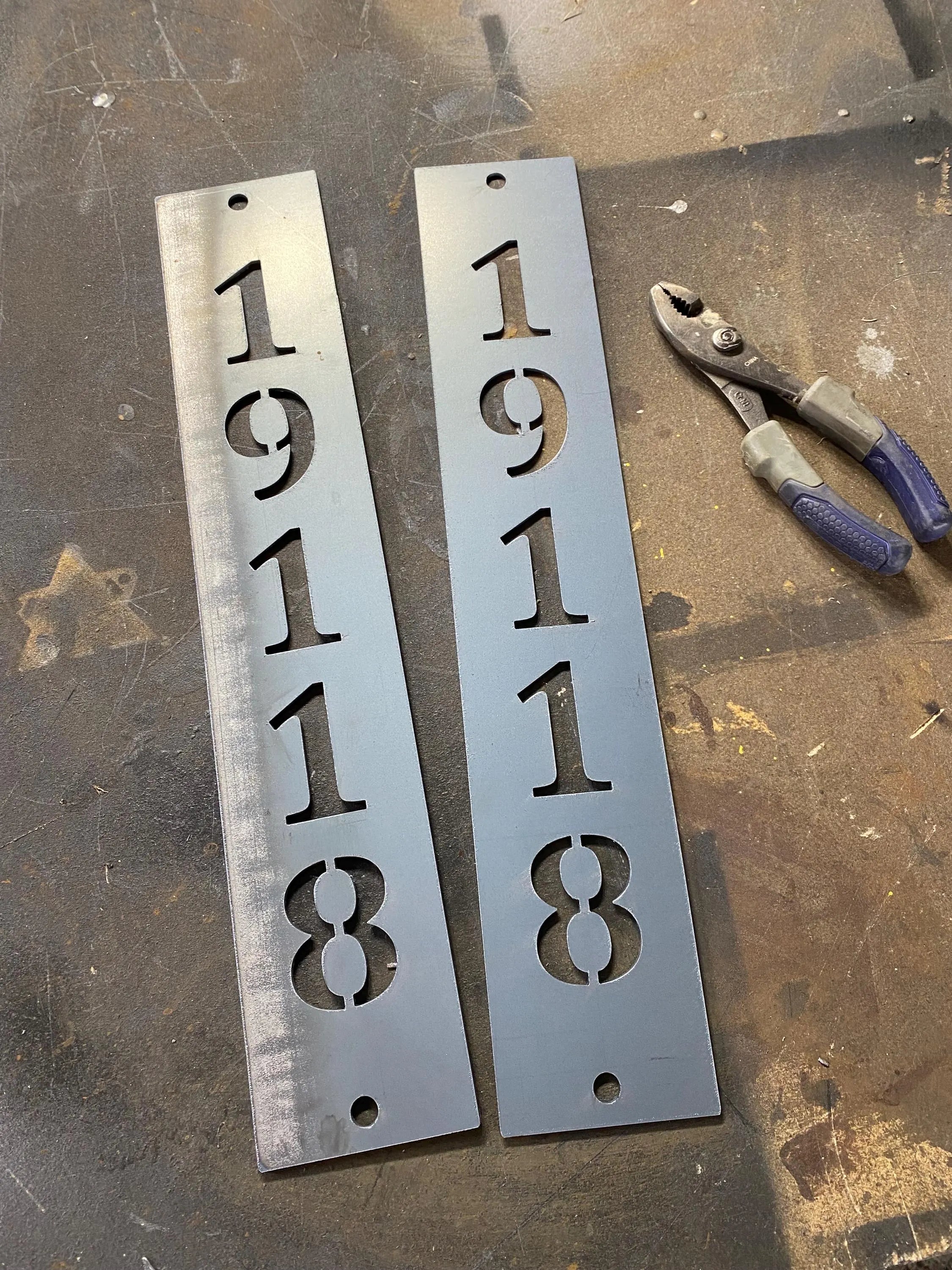 Custom Metal House Number Sign